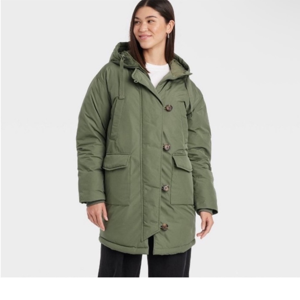Women's Long Parka Jacket - UniversalThread™ Olive Green M